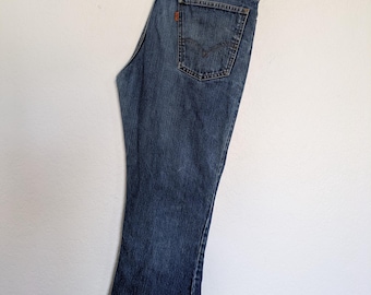 Vintage Levi's Orange Tab Flared Jeans With Talon Zipper Size 34x28