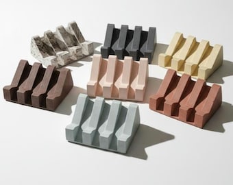 Self draining soap dish concrete sponge holder kitchen sink caddy modern decor housewarming gift for mom hostess gift idea new home gift