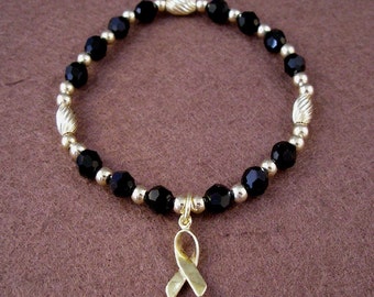 Melanoma Awareness Bracelet - Swarovski Austrian Crystals and 14kt Gold Filled Beads