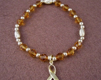 Childhood Cancer Awareness Bracelet - Swarovski Austrian Crystals and 14kt Gold Filled Beads