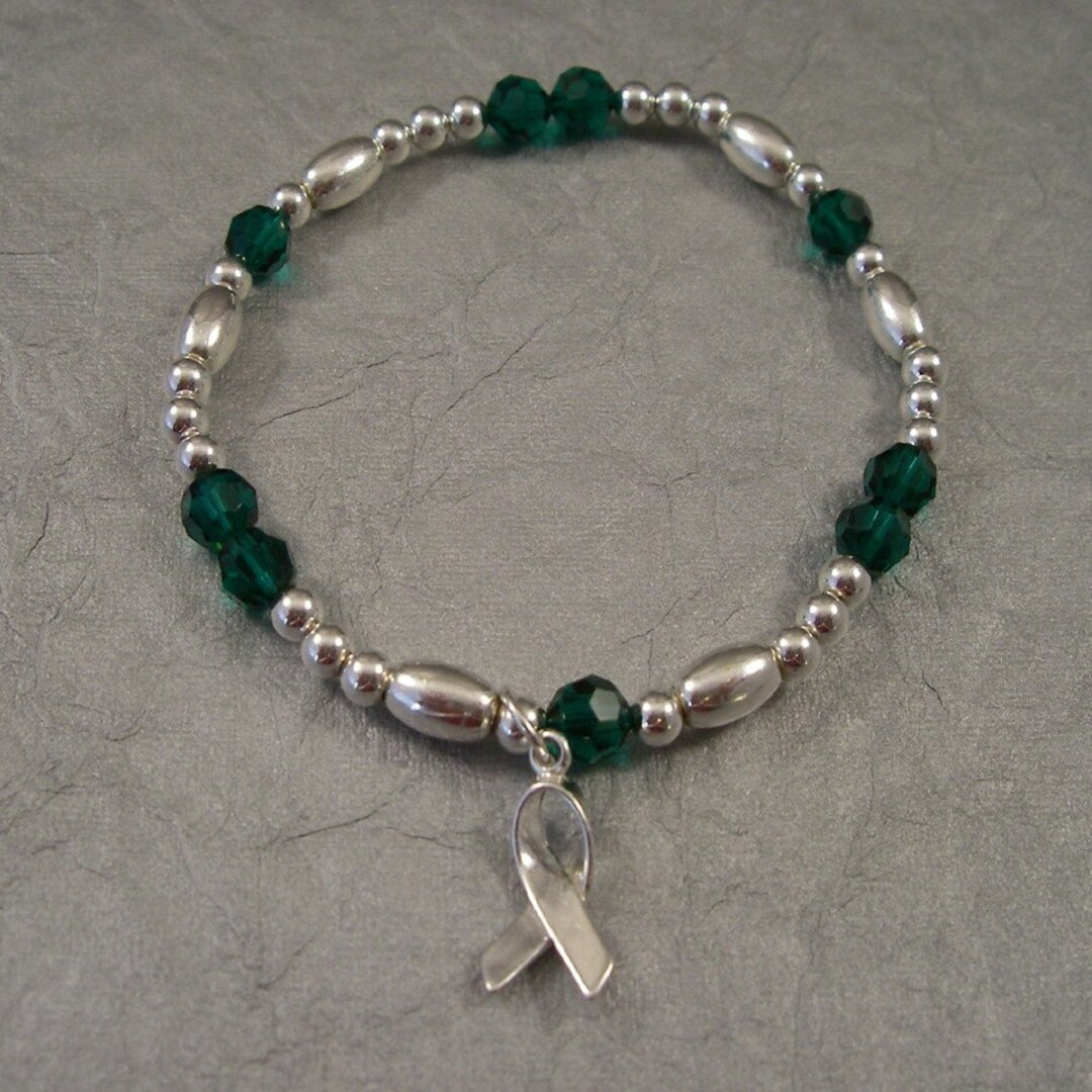 Organ Donation Awareness Bracelet Swarovski Austrian Crystals and Sterling Silver Beads Etsy