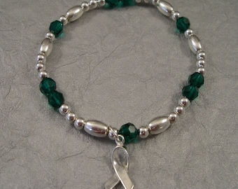 Organ Donation Awareness Bracelet - Swarovski Austrian Crystals and Sterling Silver Beads