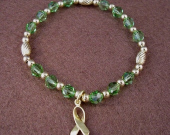 Diabetes Awareness Bracelet - Swarovski Austrian Crystals and 14kt Gold Filled Beads