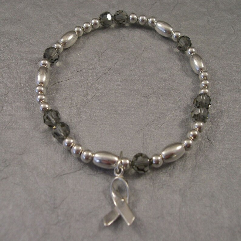 Brain Cancer Awareness Bracelet Swarovski Austrian Crystals and