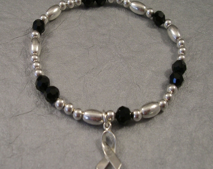 Melanoma Awareness Heart Charm – Sterling Silver Plated, Black Ribbon, 5/8 Inch, Fundraising & Support Jewelry - View #9