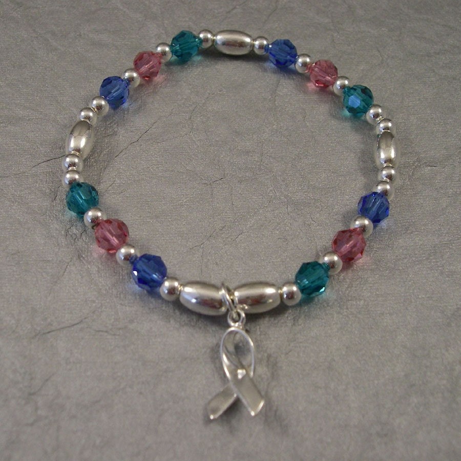 Thyroid Cancer Awareness Bracelet Swarovski Austrian Crystals and