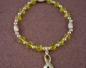 Testicular Cancer Awareness Bracelet - Swarovski Austrian Crystals and 14kt Gold Filled Beads