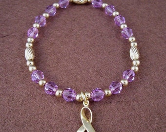 All Other Cancers Awareness Bracelet - Swarovski Austrian Crystals and 14kt Gold Filled Beads