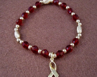 Multiple Myeloma Awareness Bracelet - Swarovski Austrian Crystals and 14kt Gold Filled Beads
