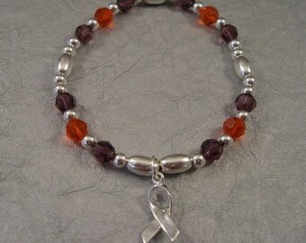 Lupus Awareness Bracelet - Swarovski Austrian Crystals and Serling Silver Beads