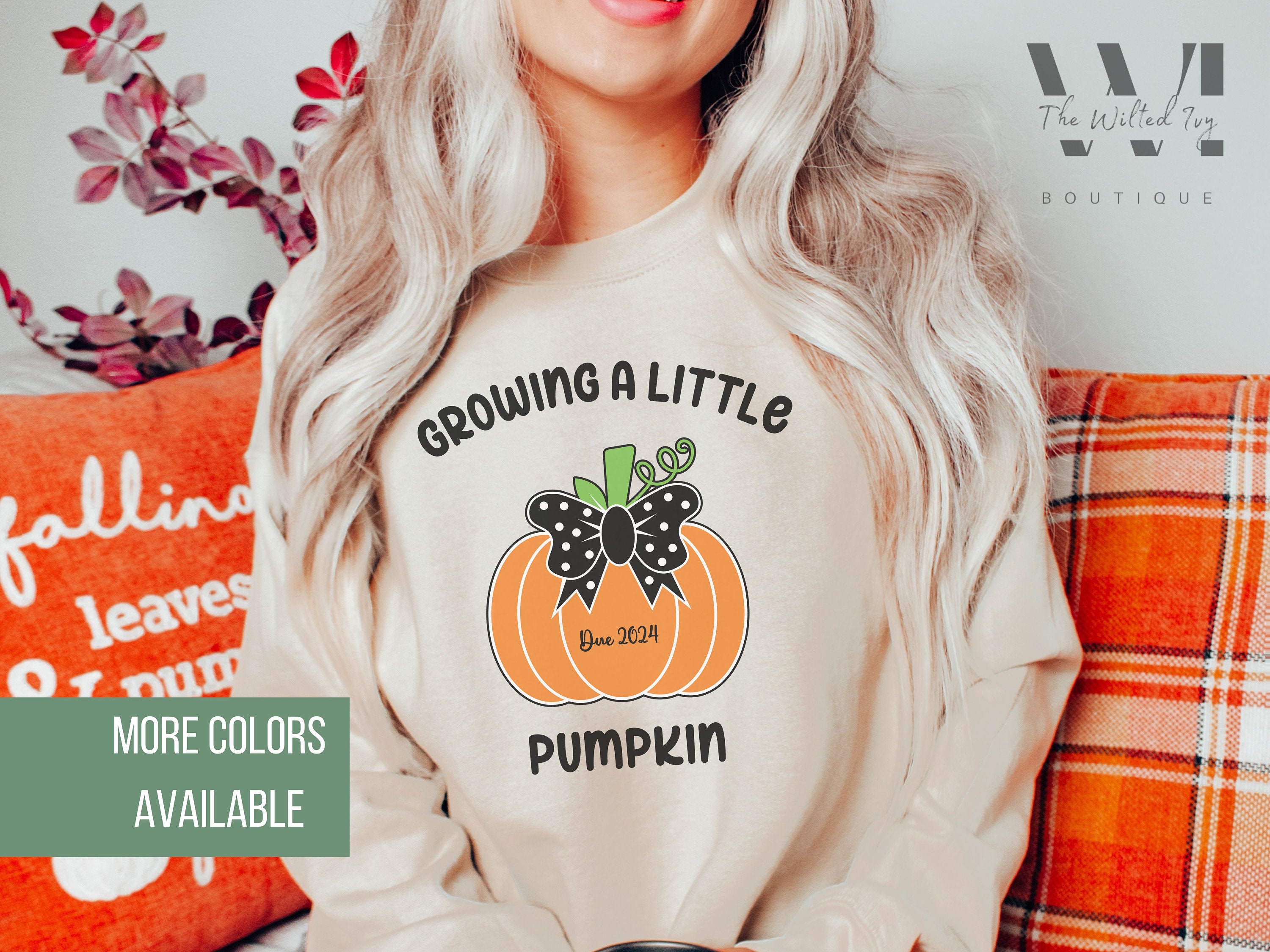 Discover Halloween Pregnancy Announcement Sweatshirt, Baby Due Date Shirt, Growing a Little Pumpkin 2024, Cute Jack O Lantern Pregnant Shirt
