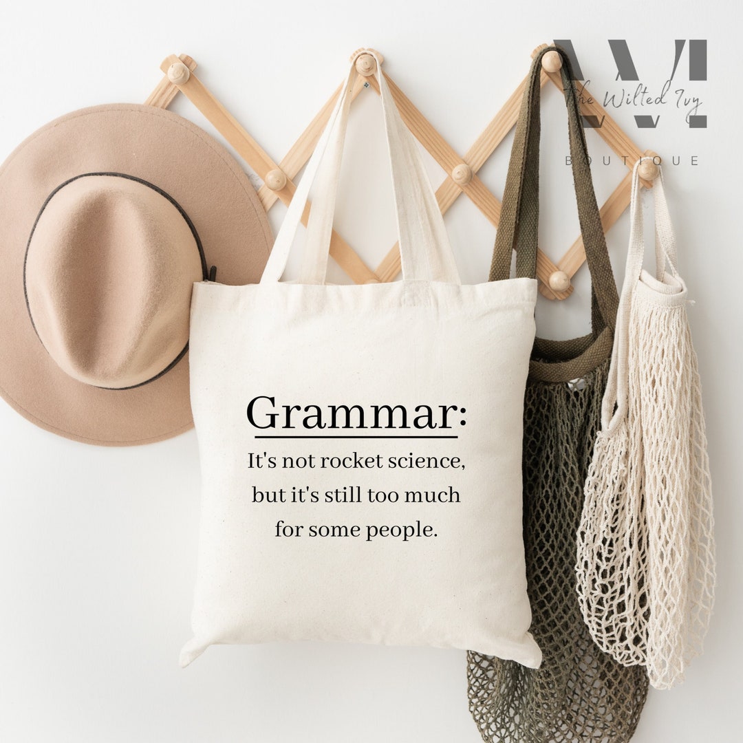 Funny Grammar Tote Bag, Punctuation Tote Funny English Teacher Bag