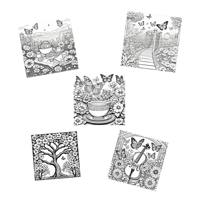 10 Butterfly Coloring Pages Kids Activity, Adult Coloring, Hobby