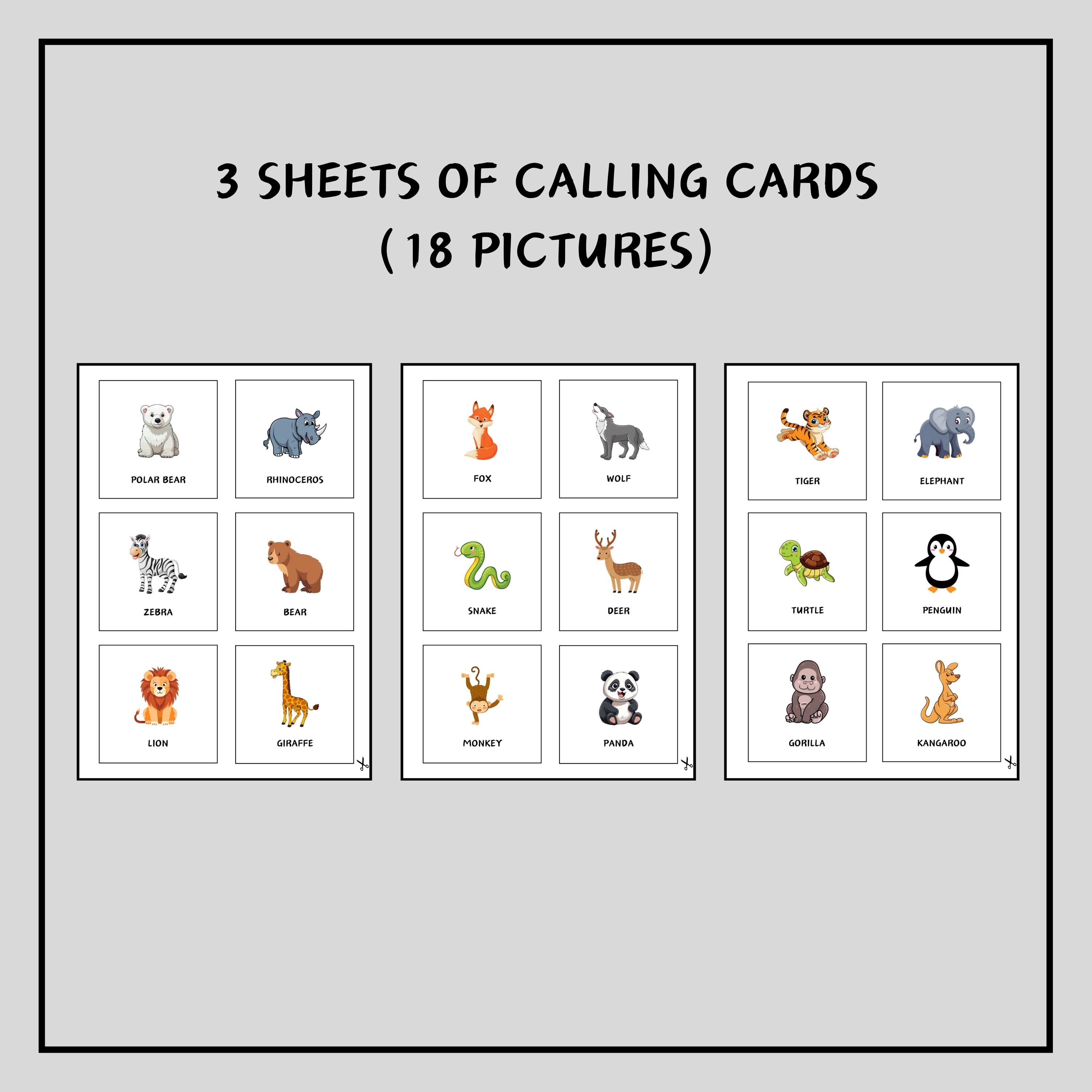 4x4 Animal Bingo Game – 20 Printable Animal Bingo Cards – Wild Animals ...