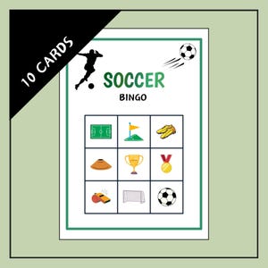 3x3 Soccer Bingo game for toddlers – 10 unique soccer bingo boards – birthday party game – sports bingo – holiday activity for kids