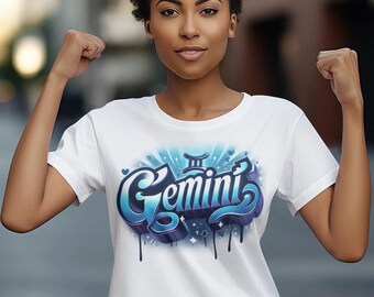 T-Shirt Blue Zodiac Sign Graphic Tee