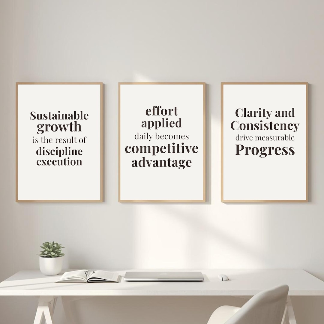 Motivational Office Wall Art Set of 3, Business Quote Posters ...
