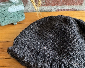 Granite - hand knitted wool beanie