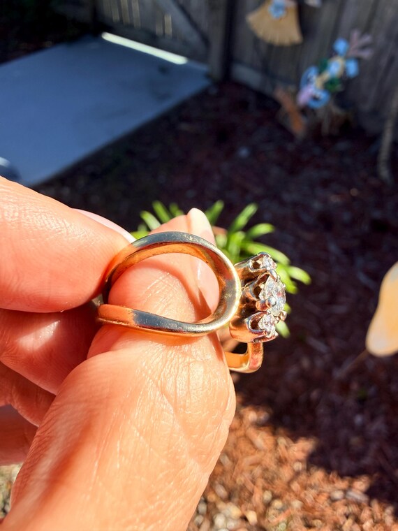 Triple diamond circle ring - unique - image 4