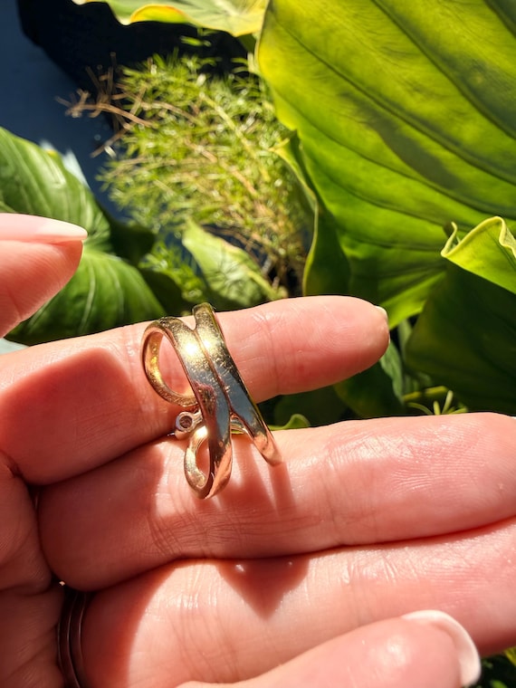 Triple diamond circle ring - unique - image 5