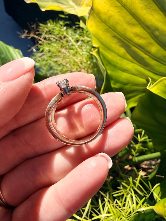 Triple diamond circle ring - unique - image 7