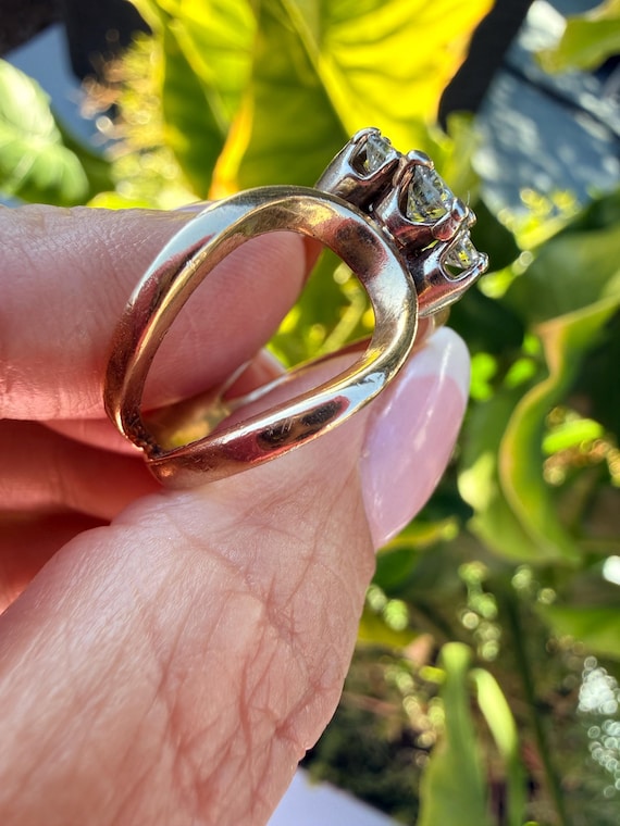 Triple diamond circle ring - unique - image 6