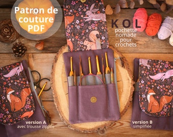Patron PDF de couture trousse pour Crochets KOL / patron pdf / téléchargement instantané / patron de couture /pas à pas / CROCHET