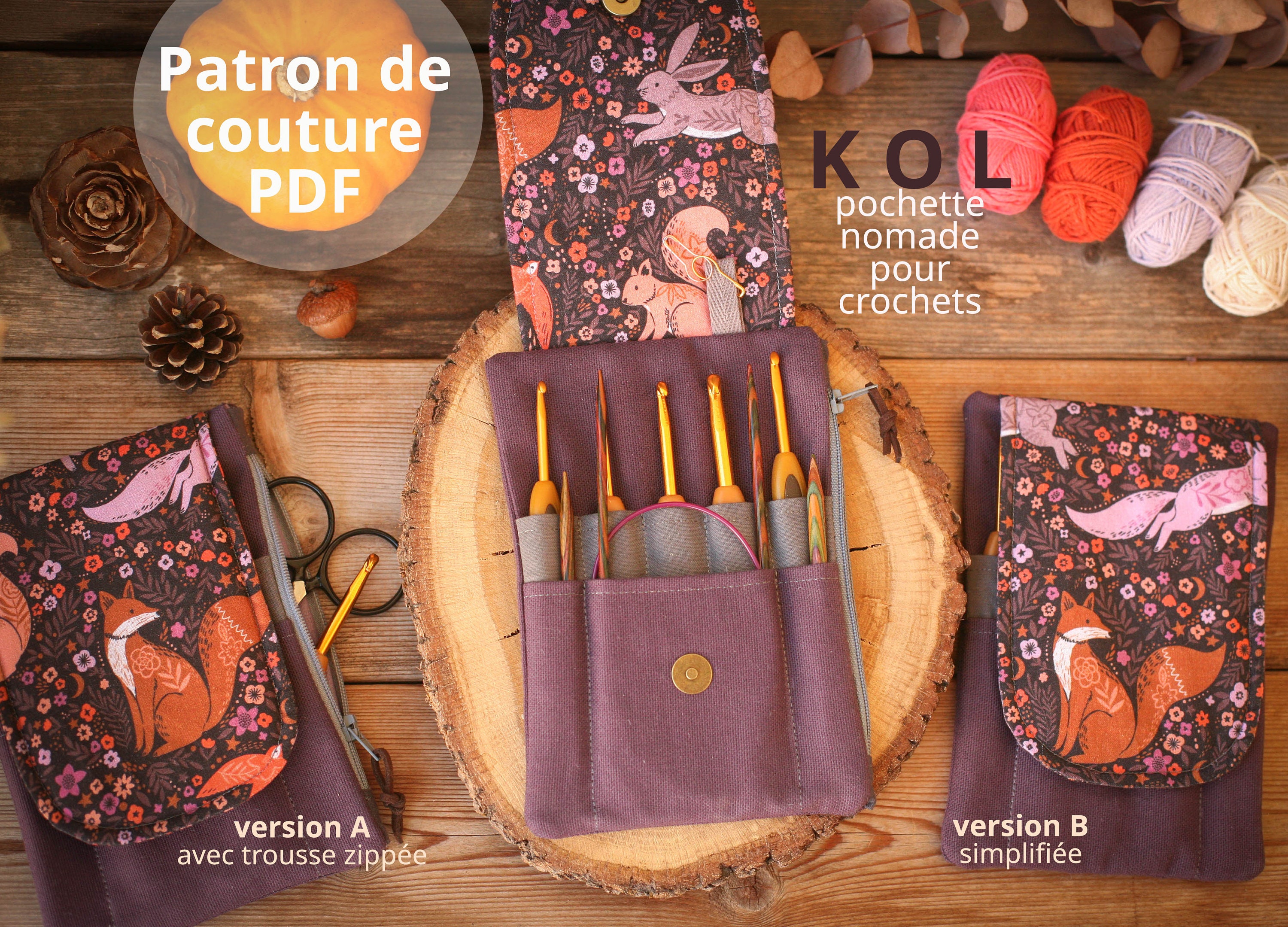 Patron PDF De Couture Trousse Pour Crochets KOL / Patron Pdf