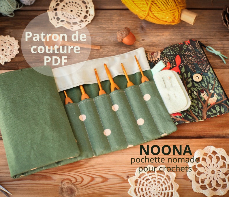 Patron PDF de couture Pochette pour Crochets NOONA / patron pdf / téléchargement instantané / patron de couture /pas à pas / CROCHET image 2