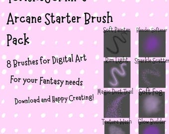 Arcane Starter Krita Brushes – Fantasy Magic Effects Pack (Digital Download)