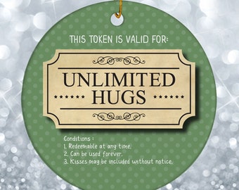 Hug Token Christmas Ornament Send A Virtual Hug Long Distance Family Frienship