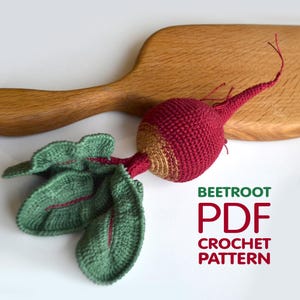 Beetroot Crochet Pattern: Amigurumi Vegetable Toy (PDF Pattern)