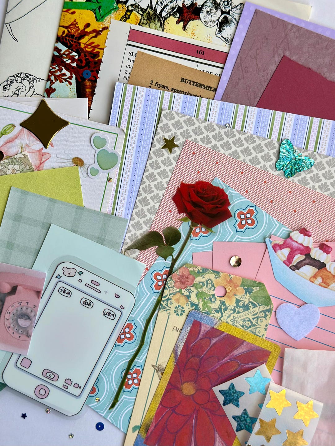 Junk Journal Collage Kit – Vintage Inspired Paper & Ephemera Bundle (A5 ...