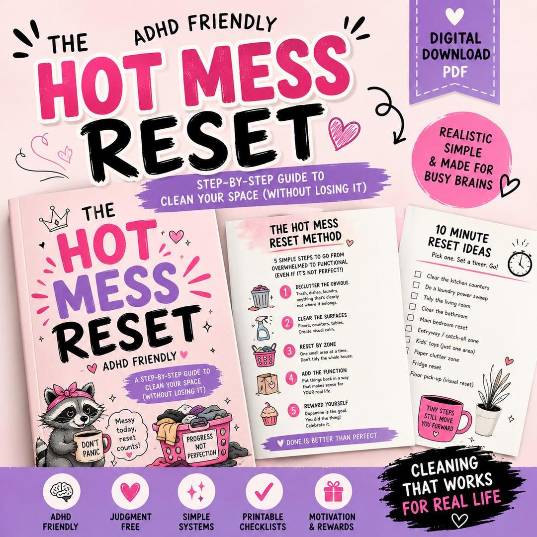 Hot Mess Reset -ADHD Cleaning Guide - Etsy