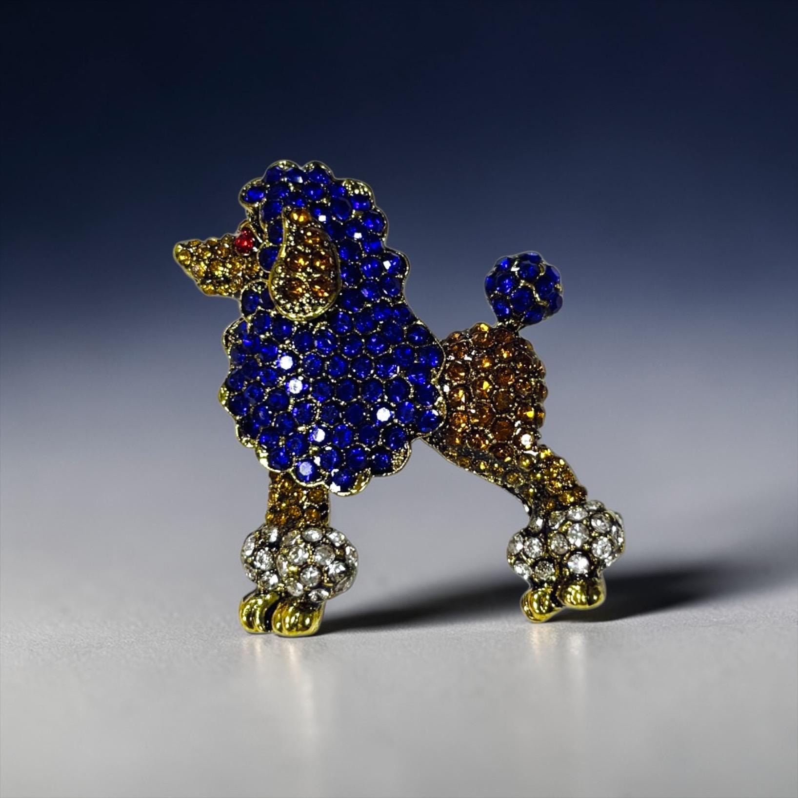 Poodle Rhinestone Pins - Etsy display picture 1
