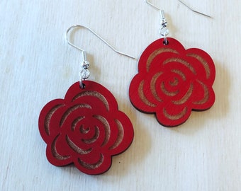 Rose Wood Earrings