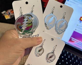 Mirror Stealie Earrings