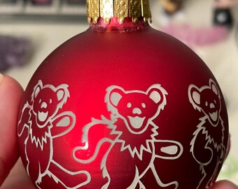 Happy Holidaze Bears Red Ornament 65mm Ball