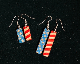 Liberty Engraved Wood Earrings