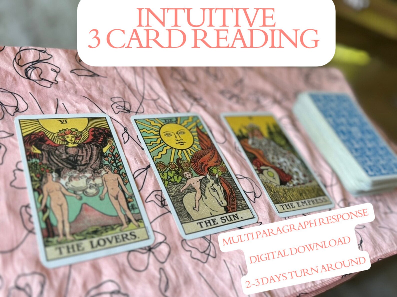Detailed Intuitive Tarot Reading, 3 Card Tarot Spread, Detailed ...
