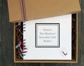 Hen party memory book, Bridal shower gift, 8 quot x 8 quot handmade personalised scrapbook in gift box