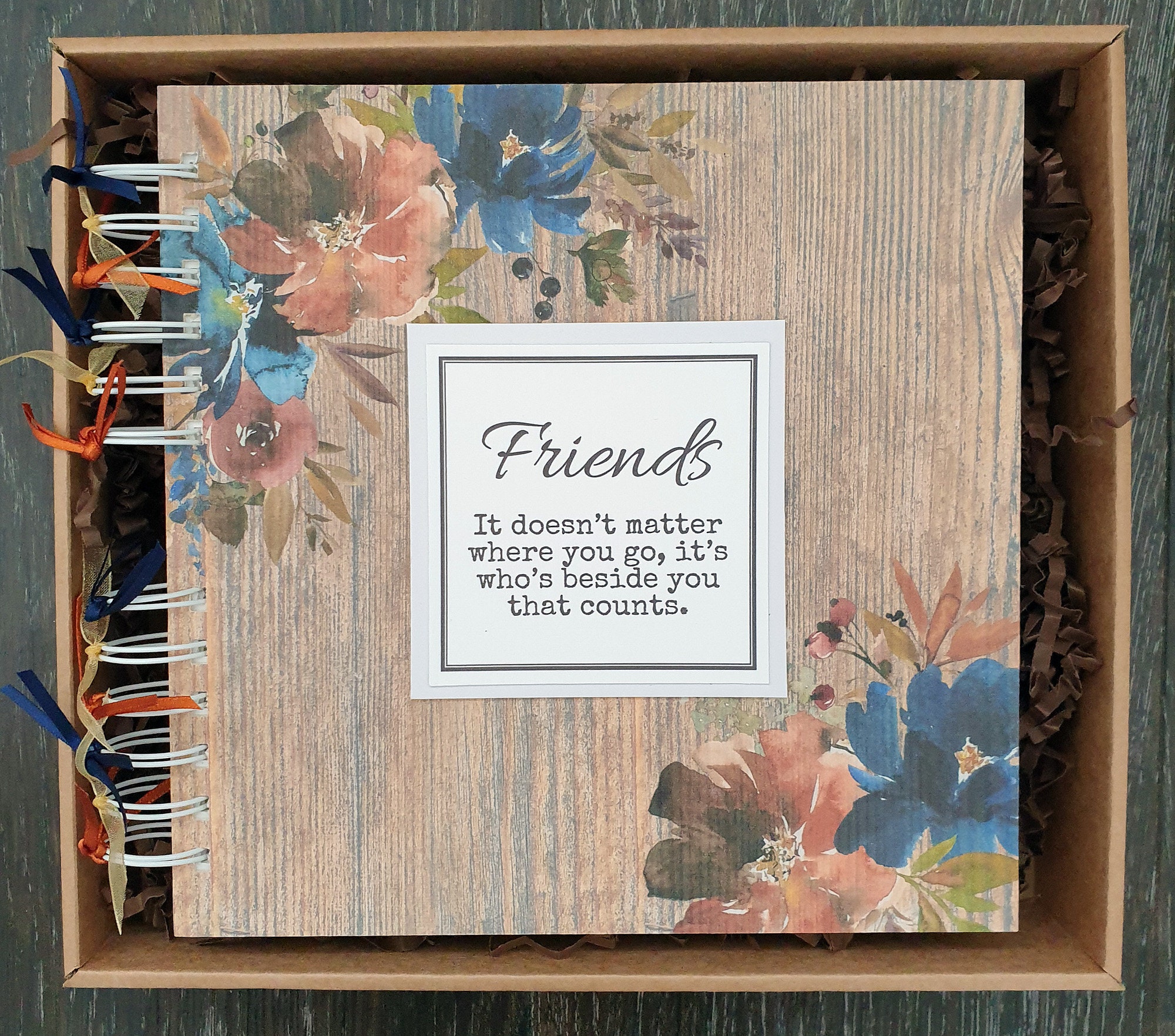 Personalised Friends Quote Scrapbook Memory Book Birthday Gift QUICK POSTAGE 