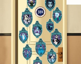 Personalized Mickey and Friends Haunted Mansion Halloween on the High Seas Disney Cruise Magnet, Halloween Family Cruise Ship Stateroom Door