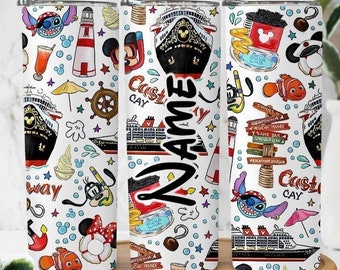 Personalized Mickey & Friends Stitch Finding Nemo Disney Cruise Tumbler, Disney Pirates Coffee Cup, Disney Family Cruise Vacation Gift Mug