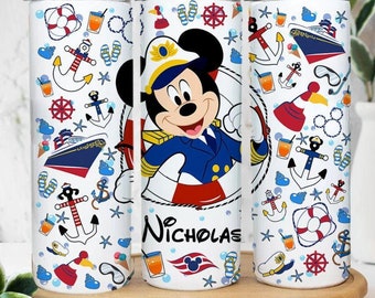 Personalized Mickey and Friends Disney Cruise Tumbler, All Characters Disney Pirates Coffee Cup, Disney Family Cruise Vacation 2025 Gift Mug