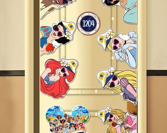 Personalized Disney Princess Inspired Cruise Door Magnet, Cinderella Belle Rapunzel Disney Girl Trip Magnet, Family Cruise Stateroom Door
