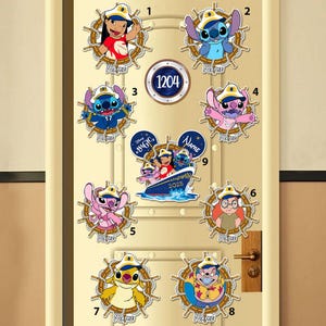 Personalized Lilo and Stitch Disney Cruise Magnet, Ohana Means Family Stitch Birthday Boy/Girl Magnet, Family Cruise Ship Stateroom Door