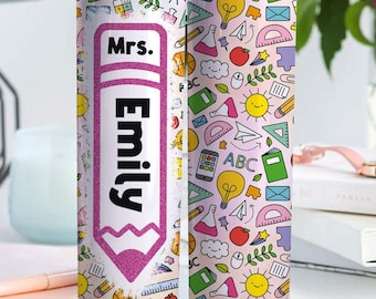 Personalized Watercolor Teacher Tumbler, Gift for Teacher Coffee Cup, Favorite Teacher Gift Mug, Teacher Appreciation Gifts, Back to School