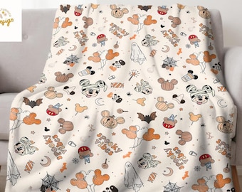 Personalized Disney Halloween Blanket, Mickey and Friends Toy Story Star Wars Disney Princess Hocus Pocus Halloween Family Home Decoration