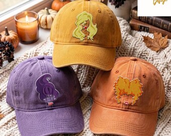Embroidered Hocus Pocus Disney Halloween Cap, The Sanderson Sister Embroidery Trucker Cap, It's Just a Bunch of Hocus Pocus Girl Trip Hat